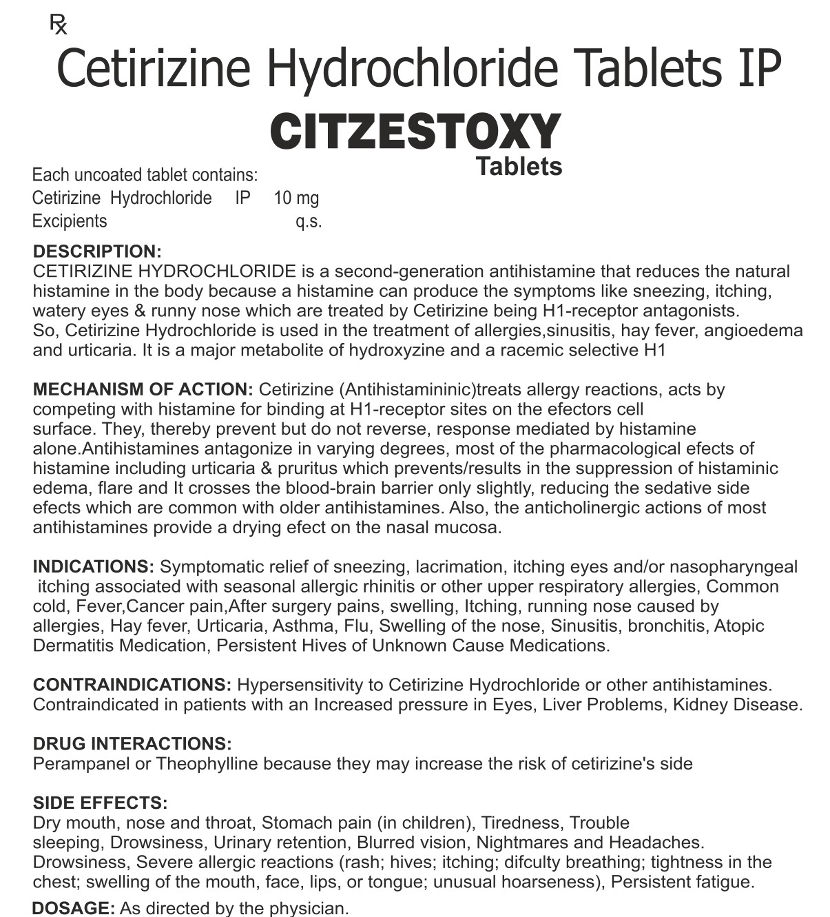 CITZESTOXY TABLETS